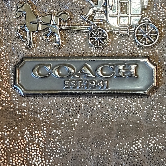 COACH 2012 MADISON SOPHIA BRONZE MATALLIC LEATHER SHOULDER BAG - Picture 7 of 10